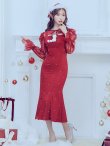 画像4: 【即日発送！】【サンタコス 4点セット】【S-Lサイズ/1カラー】レーストップスミディアムビジューサンタコスプレ[YMT] (4)