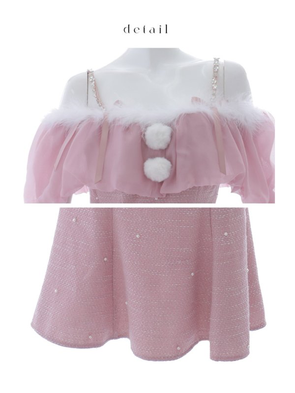 画像19: 【サンタセール！】【サンタコス4点セット】【S-Lサイズ/1カラー】オーガンジーオフショルダーサンタコスプレ[YMT] (19)