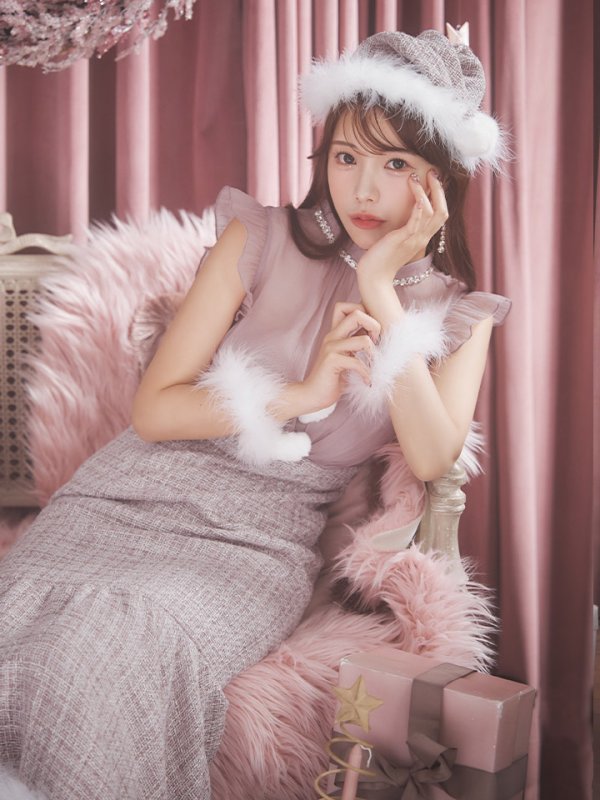 画像11: 【サンタセール！】【サンタコス 4点セット】【S-Lサイズ/1カラー】シースルーツイードサンタコスプレ[YMT] (11)