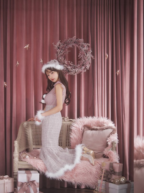 画像18: 【サンタセール！】【サンタコス 4点セット】【S-Lサイズ/1カラー】シースルーツイードサンタコスプレ[YMT] (18)