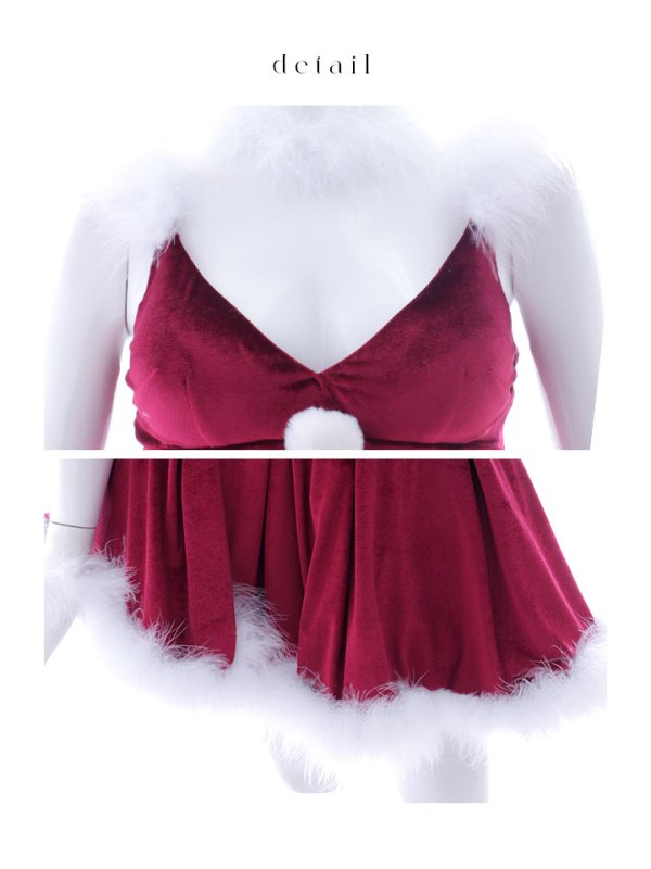 画像43: 【即日発送！】【サンタコス 6点セット】【S-Mサイズ/2カラー】シンプルベロアフレアセットアップサンタ[OF04] (43)