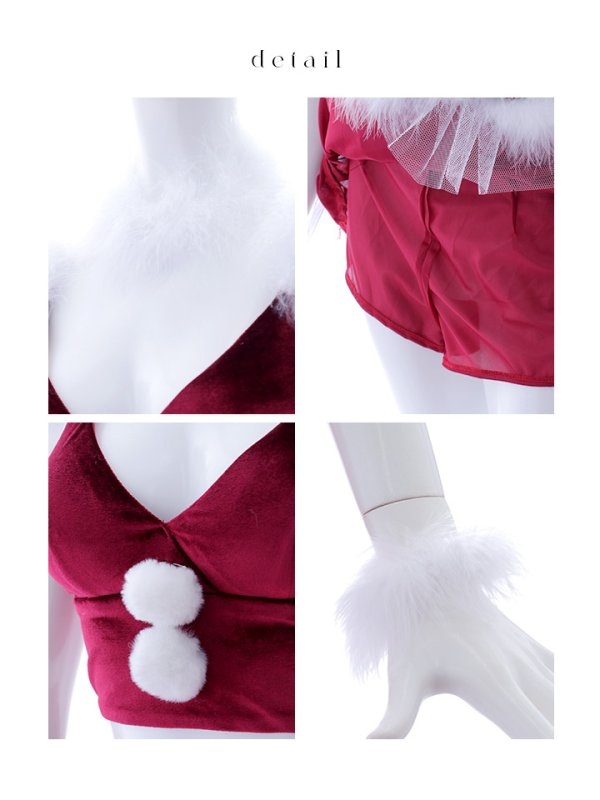 画像44: 【即日発送！】【サンタコス 6点セット】【S-Mサイズ/2カラー】シンプルベロアフレアセットアップサンタ[OF04] (44)