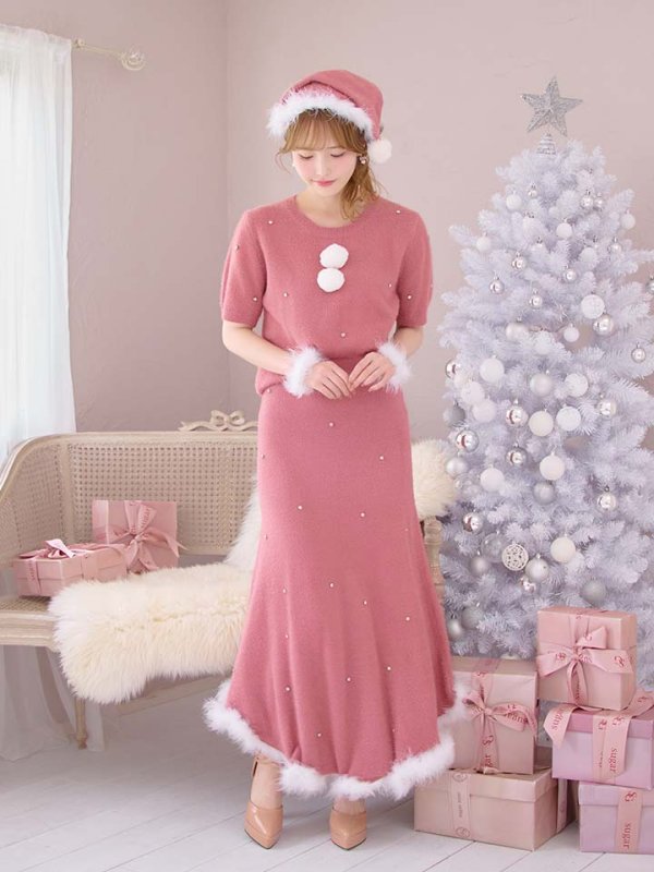 画像16: 【サンタSALE!!】【サンタコス 5点セット】【S-Lサイズ/2カラー】ビジューニットワンピースサンタコスプレ[OF01] (16)