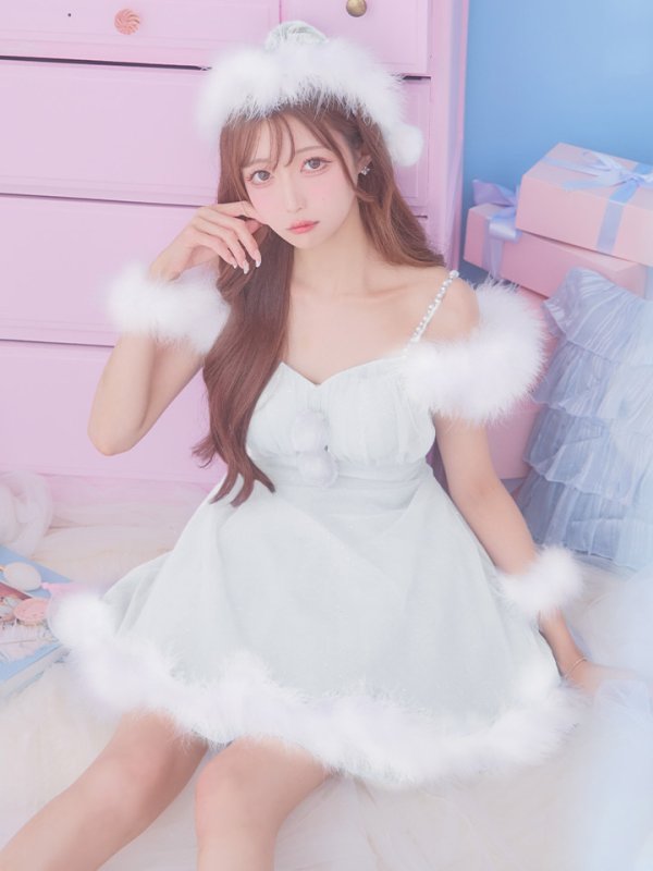 画像1: 【サンタSALE!!】【即日発送！】【S-Lサイズ/3カラー】フレアチュールサンタコスプレ[OF04] (1)