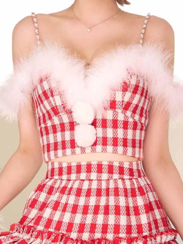 画像26: 【ノベルティ対象】【即日発送！】【サンタコス 5点セット】【XS-XLサイズ/2カラー】ギンガムチェックフレアサンタ[YMT] (26)