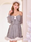 画像13: 【即日発送！】【サンタコス 3点セット】【XS-Lサイズ/2カラー】フロントビッグリボンオフショル袖付きフレアサンタ[OF04] (13)