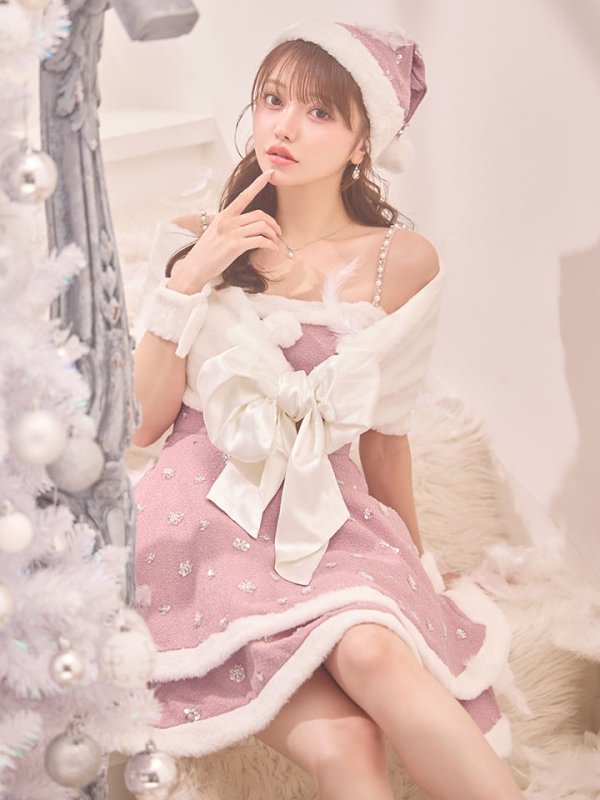 画像2: 【即日発送！】【サンタコス 5点セット】【XS-XLサイズ/4カラー】ケープ付きフレアサンタコスプレ[OF04] (2)