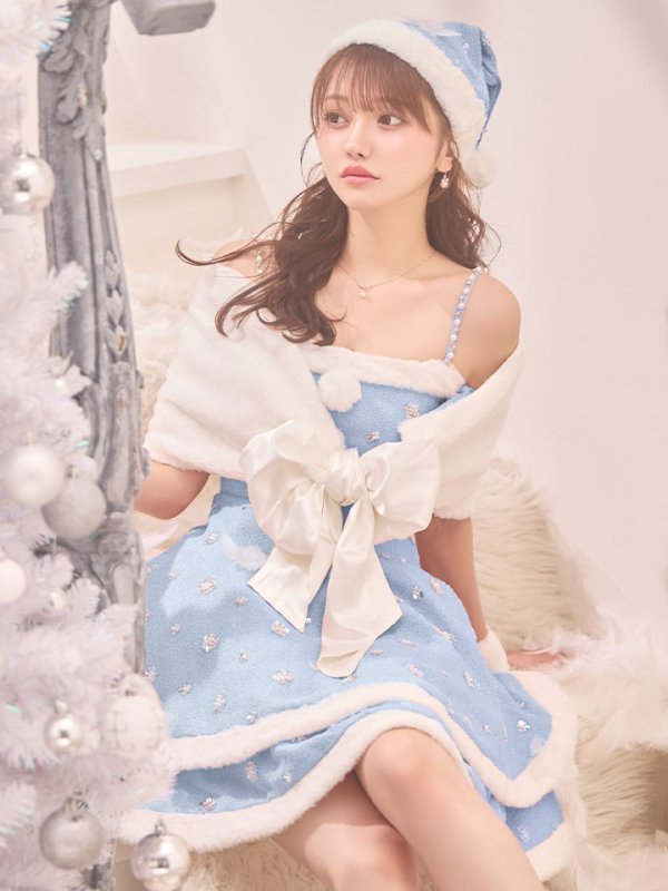 画像37: 【即日発送！】【サンタコス 5点セット】【XS-XLサイズ/4カラー】ケープ付きフレアサンタコスプレ[OF04] (37)