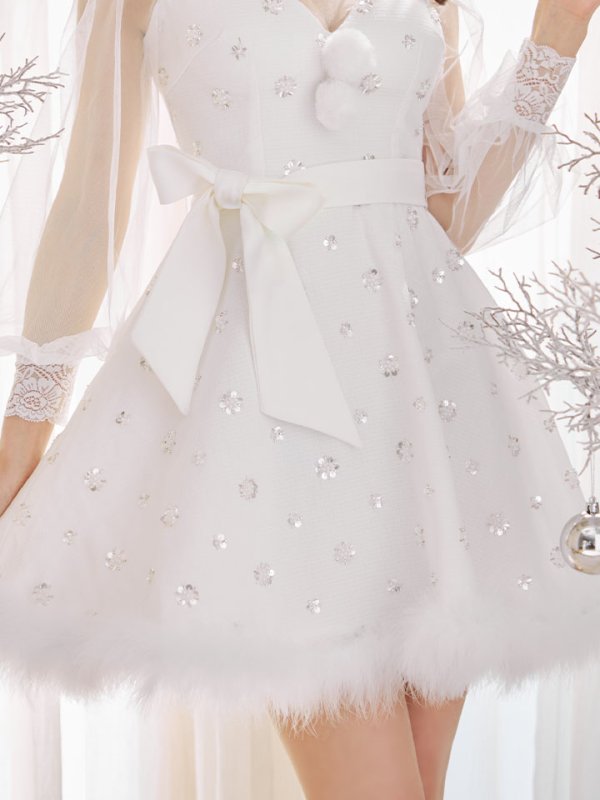 画像16: 【サンタSALE!!】【即日発送！】【サンタコス 4点セット】【XS-XLサイズ/2カラー】チュールロングスリーブハイネックサンタ[OF04] (16)