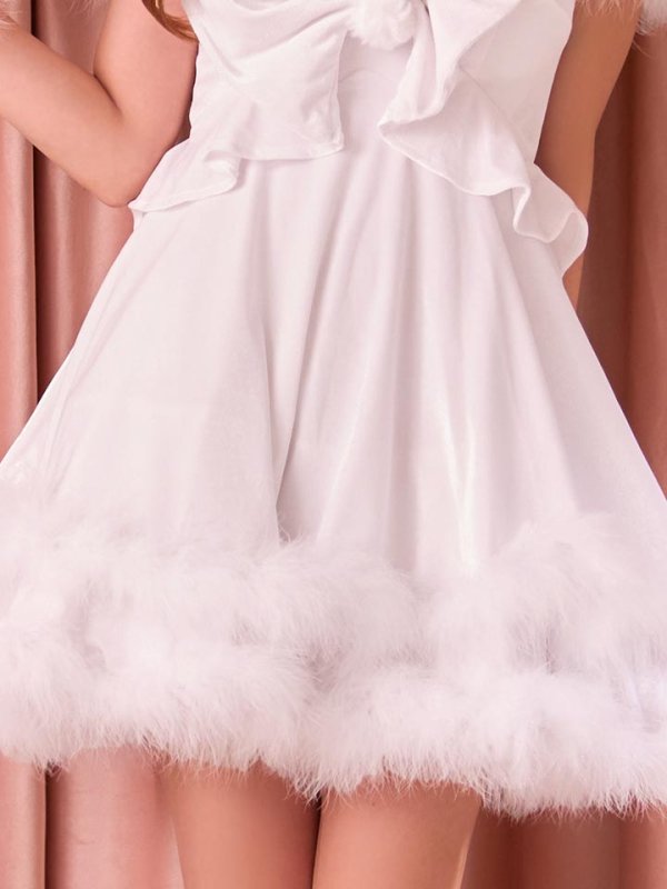 画像35: 【サンタSALE!!】【即日発送！】【サンタコス 4点セット】【XS-Lサイズ/4カラー】フロントビッグリボンオフショルフレアサンタ[OF04] (35)