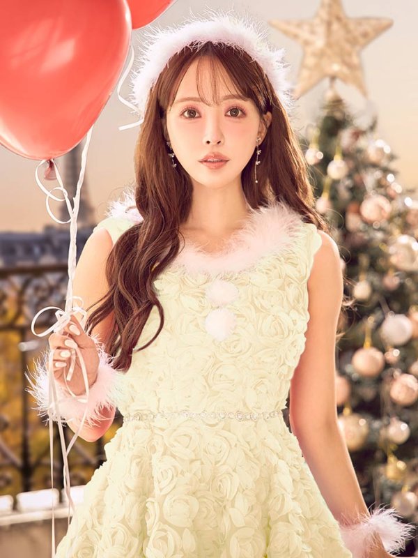 画像43: 【即日発送！】【サンタコス 4点セット】【S-Mサイズ/2カラー】立体ローズショートインスカートサンタコスプレ[OF04] (43)