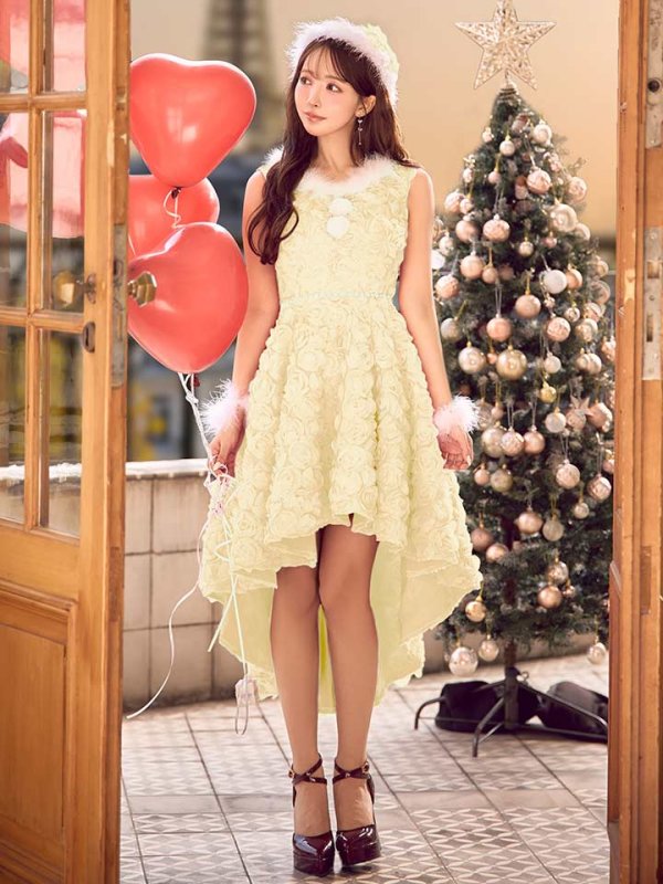 画像45: 【即日発送！】【サンタコス 4点セット】【S-Mサイズ/2カラー】立体ローズショートインスカートサンタコスプレ[OF04] (45)