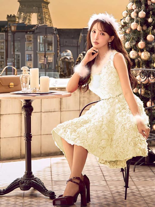 画像46: 【即日発送！】【サンタコス 4点セット】【S-Mサイズ/2カラー】立体ローズショートインスカートサンタコスプレ[OF04] (46)