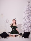 画像29: 【ノベルティ対象】【即日発送】【送料無料！】【サンタ】リボンキャミオフショルフリルサンタコスプレ【コスプレ4点セット】【XS-Lサイズ/2カラー】[OF01/OF04] (29)