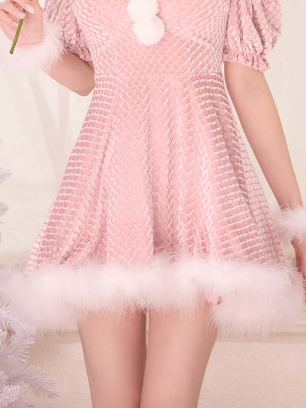 画像18: 【即日発送】【サンタ】クロスネックフレアーサンタコスプレ【コスプレ4点セット】【XS-Lサイズ/2カラー】[OF01] (18)