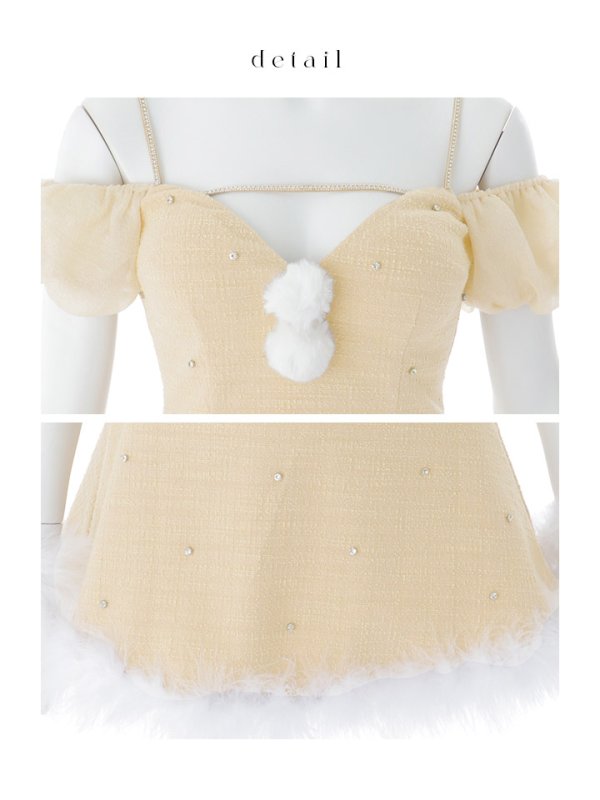 画像39: 【即日発送】【送料無料！】【サンタ】パフスリーブセットアップサンタコスプレ【コスプレ5点セット】【XS-Mサイズ/2カラー】[OF04] (39)