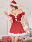 画像7: 【即日発送】【送料無料！】【サンタ】パフスリーブセットアップサンタコスプレ【コスプレ5点セット】【XS-Mサイズ/2カラー】[OF04] (7)
