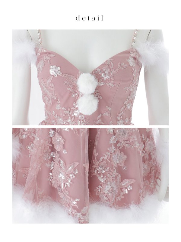 画像21: 【即日発送】【サンタ】レースファーオフショルサンタコスプレ【コスプレ4点セット】【XS-Mサイズ/1カラー】[OF03] (21)