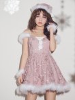 画像2: 【即日発送】【サンタ】レースファーオフショルサンタコスプレ【コスプレ4点セット】【XS-Mサイズ/1カラー】[OF03] (2)