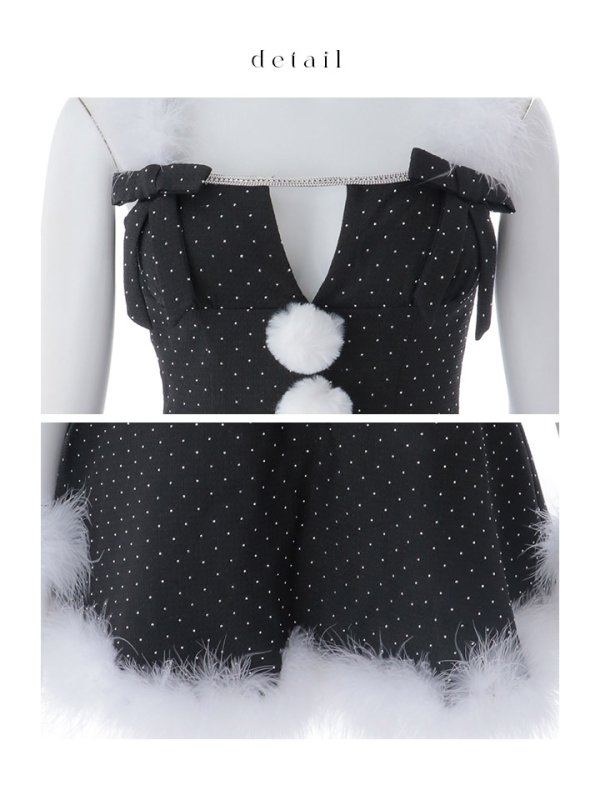 画像45: 【ノベルティ対象】【即日発送】【サンタ】リボンファーサンタコスプレ【コスプレ4点セット】【XS-XLサイズ/2カラー】[OF01/OF04] (45)