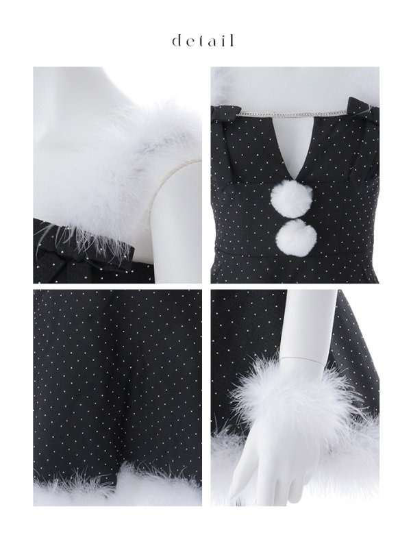 画像46: 【ノベルティ対象】【即日発送】【サンタ】リボンファーサンタコスプレ【コスプレ4点セット】【XS-XLサイズ/2カラー】[OF01/OF04] (46)