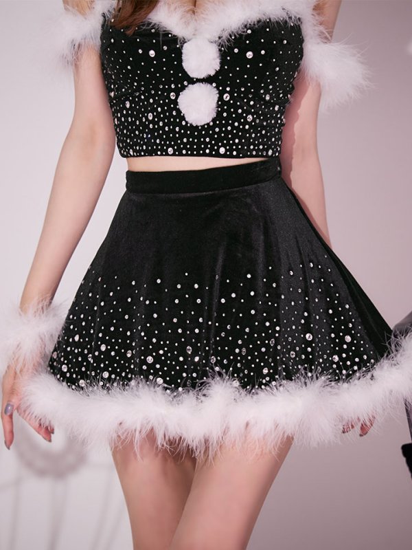 画像25: 【ノベルティ】【即日発送】【送料無料！】【サンタ】スノービジューセットアップサンタコスプレ【コスプレ5点セット】【XS-Lサイズ/3カラー】[OF03] (25)