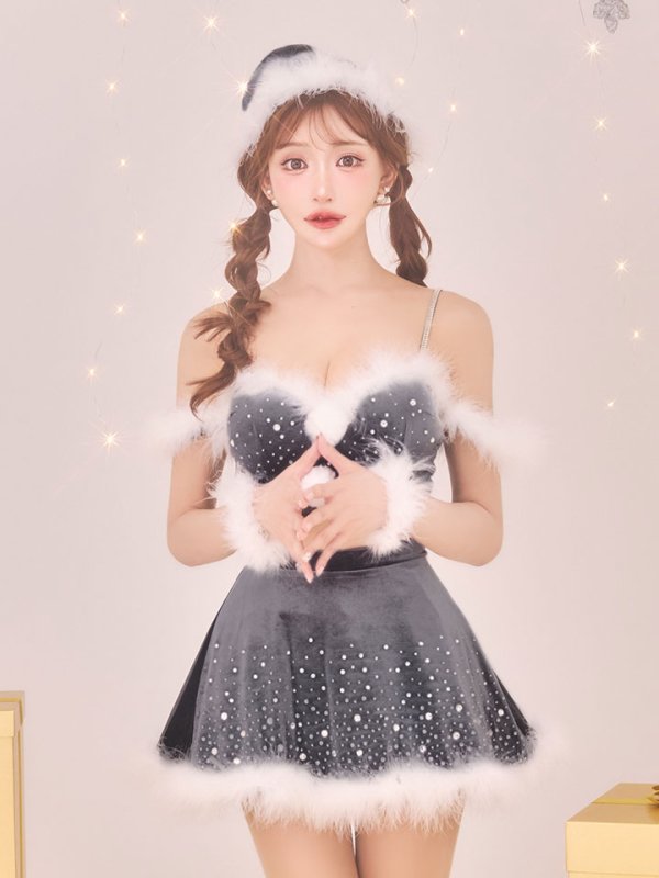 画像27: 【ノベルティ】【即日発送】【送料無料！】【サンタ】スノービジューセットアップサンタコスプレ【コスプレ5点セット】【XS-Lサイズ/3カラー】[OF03] (27)