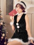 画像1: 【即日発送】【サンタ】ダイヤ柄ビジューベルト付きサンタコスプレ【コスプレ7点セット】【XS-Lサイズ/2カラー】[OF04] (1)