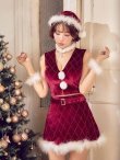 画像19: 【即日発送】【サンタ】ダイヤ柄ビジューベルト付きサンタコスプレ【コスプレ7点セット】【XS-Lサイズ/2カラー】[OF04] (19)