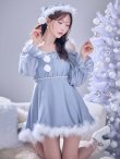 画像32: 【即日発送】【サンタ】袖付きシフォンワンピースビジューサンタコスプレ【コスプレ3点セット】【S-Mサイズ/2カラー】[OF04] (32)