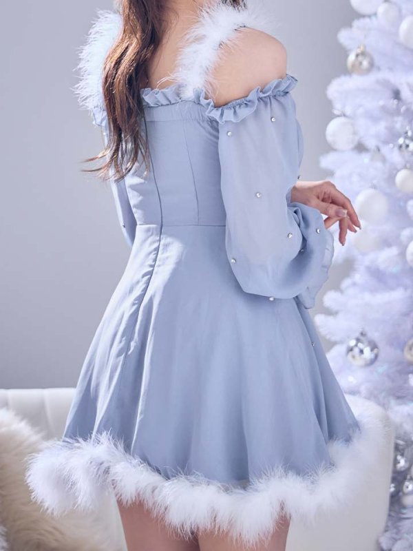 画像39: 【即日発送】【サンタ】袖付きシフォンワンピースビジューサンタコスプレ【コスプレ3点セット】【S-Mサイズ/2カラー】[OF04] (39)