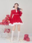 画像19: 【即日発送】【サンタ】袖付きシフォンワンピースビジューサンタコスプレ【コスプレ3点セット】【S-Mサイズ/2カラー】[OF04] (19)