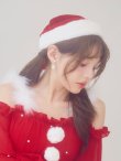画像24: 【即日発送】【サンタ】袖付きシフォンワンピースビジューサンタコスプレ【コスプレ3点セット】【S-Mサイズ/2カラー】[OF04] (24)