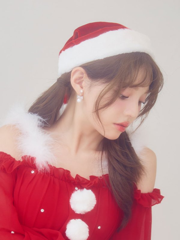 画像24: 【即日発送】【サンタ】袖付きシフォンワンピースビジューサンタコスプレ【コスプレ3点セット】【S-Mサイズ/2カラー】[OF04] (24)