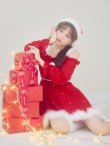 画像8: 【即日発送】【サンタ】袖付きシフォンワンピースビジューサンタコスプレ【コスプレ3点セット】【S-Mサイズ/2カラー】[OF04] (8)