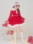 画像10: 【即日発送】【サンタ】袖付きシフォンワンピースビジューサンタコスプレ【コスプレ3点セット】【S-Mサイズ/2カラー】[OF04] (10)