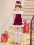 画像17: 【即日発送】【送料無料！】【サンタ】オフショルファービジューマーメイドサンタコスプレ【コスプレ4点セット】【XS-Lサイズ/2カラー】[OF04] (17)