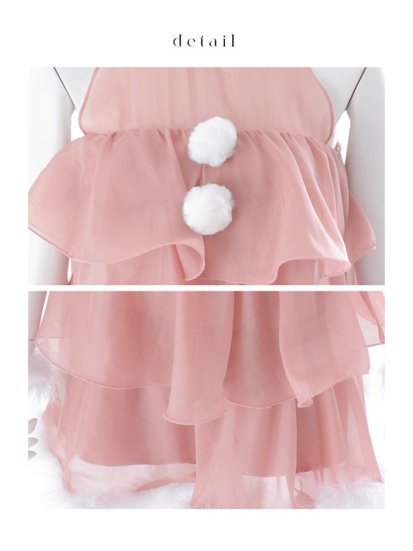 画像31: 【即日発送】【サンタ】アメスリフリルホルターネックサンタコスプレ【コスプレ4点セット】【XS-Lサイズ/2カラー】[OF04] (31)