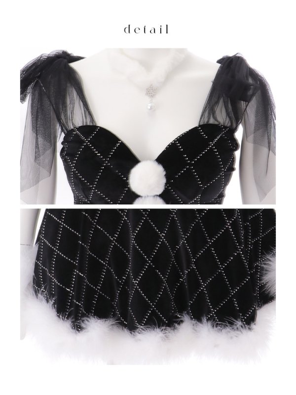 画像46: 【ノベルティ対象】【即日発送】【送料無料】【サンタ】チュールリボンアーガイル風サンタコスプレ【コスプレ6点セット】【XS-XLサイズ/3カラー】[OF01] (46)