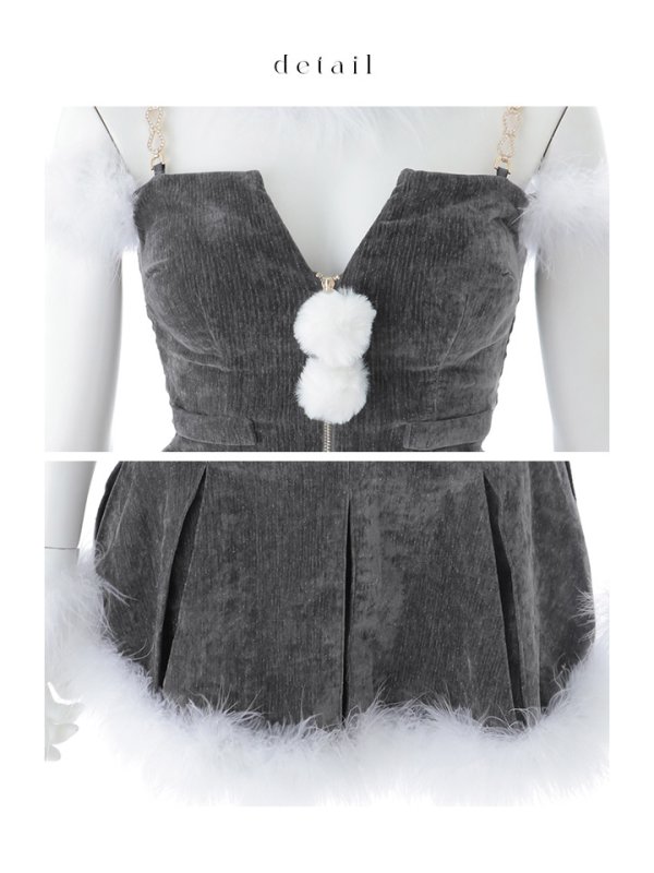 画像41: 【ノベルティ対象】【即日発送】【サンタ】ファーショルダーシースルーフレアサンタコスプレ【コスプレ5点セット】【XS-XLサイズ/2カラー】[OF04] (41)