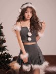 画像5: 【即日発送】【サンタ】ファーショルダーシースルーフレアサンタコスプレ【コスプレ5点セット】【XS-XLサイズ/2カラー】[OF04] (5)