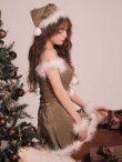 画像8: 【即日発送】【サンタ】ファーショルダーシースルーフレアサンタコスプレ【コスプレ5点セット】【XS-XLサイズ/2カラー】[OF04] (8)