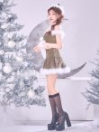 画像3: 【ノベルティ対象】【即日発送】【サンタ】ファーショルダーシースルーフレアサンタコスプレ【コスプレ5点セット】【XS-XLサイズ/2カラー】[OF04] (3)