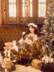 画像16: 【即日発送】【サンタ】ファーショルダーシースルーフレアサンタコスプレ【コスプレ5点セット】【XS-XLサイズ/2カラー】[OF04] (16)