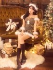 画像9: 【即日発送】【サンタ】ファーショルダーシースルーフレアサンタコスプレ【コスプレ5点セット】【XS-XLサイズ/2カラー】[OF04] (9)