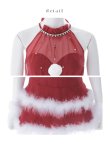 画像43: 【即日発送】【送料無料！】【サンタ】シフォンホルターネックティアードサンタコスプレ【コスプレ4点セット】【XS-Lサイズ/2カラー】[OF04/OF04] (43)
