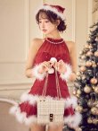 画像22: 【即日発送】【送料無料！】【サンタ】シフォンホルターネックティアードサンタコスプレ【コスプレ4点セット】【XS-Lサイズ/2カラー】[OF04/OF04] (22)