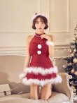 画像23: 【即日発送】【送料無料！】【サンタ】シフォンホルターネックティアードサンタコスプレ【コスプレ4点セット】【XS-Lサイズ/2カラー】[OF04/OF04] (23)