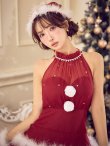 画像24: 【即日発送】【送料無料！】【サンタ】シフォンホルターネックティアードサンタコスプレ【コスプレ4点セット】【XS-Lサイズ/2カラー】[OF04/OF04] (24)