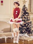 画像3: 【即日発送】【送料無料！】【サンタ】シフォンホルターネックティアードサンタコスプレ【コスプレ4点セット】【XS-Lサイズ/2カラー】[OF04/OF04] (3)